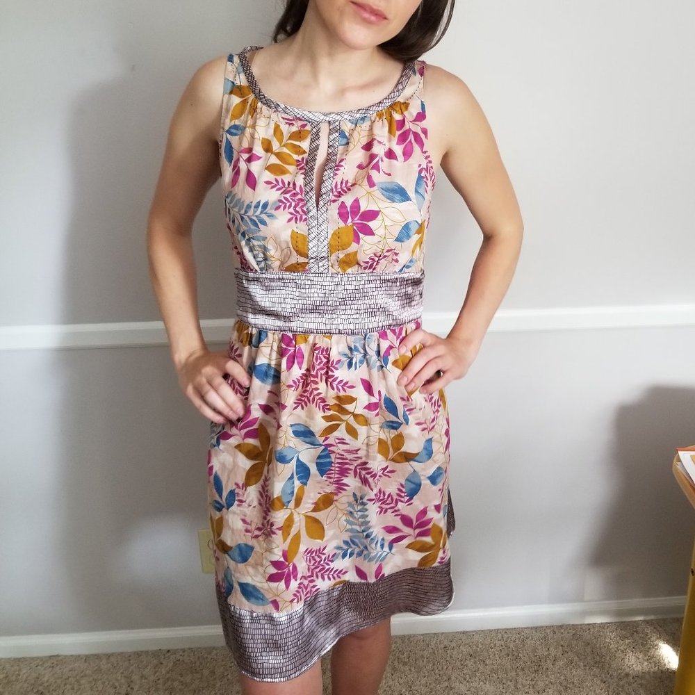 Sleeveless Waist Tie Vintage Flower Summer Dress